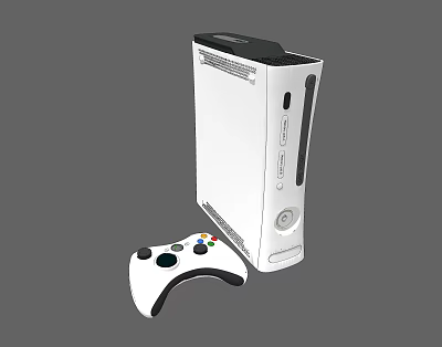 White Entertainment Electronics Gaming Console With Game Controller 3d model