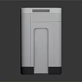 Modern White Paper Shredder With Blue Light Top And Recycling Symbol