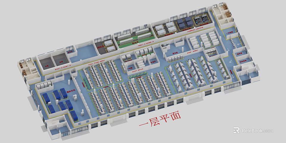 Birds Eye View Of First Floor Interior Layout With Seating Arrangement And Spatial Design 3d model 