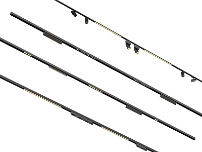 Modern Black Downlights and Spotlights with LED Lighting and Slim Design 3d model