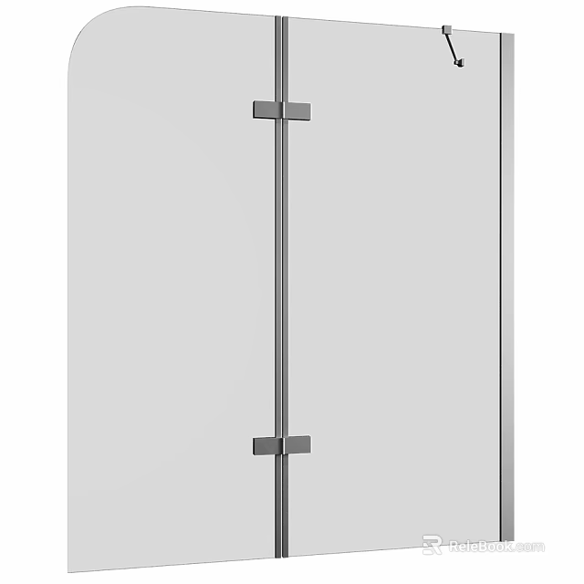 Modern Shower Sauna Glass Enclosure With Metal Frame And Sleek Design 3d model 