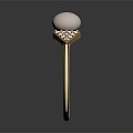Elegant Golden Ring With White Pearl And Diamond Accents Design