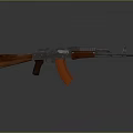 AK-47 Rifle with Wooden Stock and Metal Components Classic Tactical Design