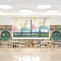 Modern Reading Room Primary and Secondary School Reading Area 3d model