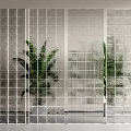 Modern glass brick partition glass brick screen 3d model