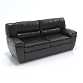 Black Leather Two Seater Sofa With Modern Sleek Design And Comfortable Seats 3d model