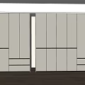 Modern Minimalist Wardrobe Design With Sliding Doors And Wooden Drawer Storage