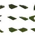 Various Shapes of Green Grass Turf Patches for Garden Landscaping