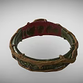 Mythical Fantasy Bracelet With Red Eye And Twisted Green Vine Decorative Design