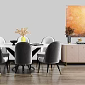 Modern Dining Table and Chair Combination Dining Table and Chair 3d model