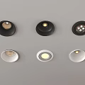 Modern Downlights and Spotlights in Black and White with Recessed Design and LED Bulbs