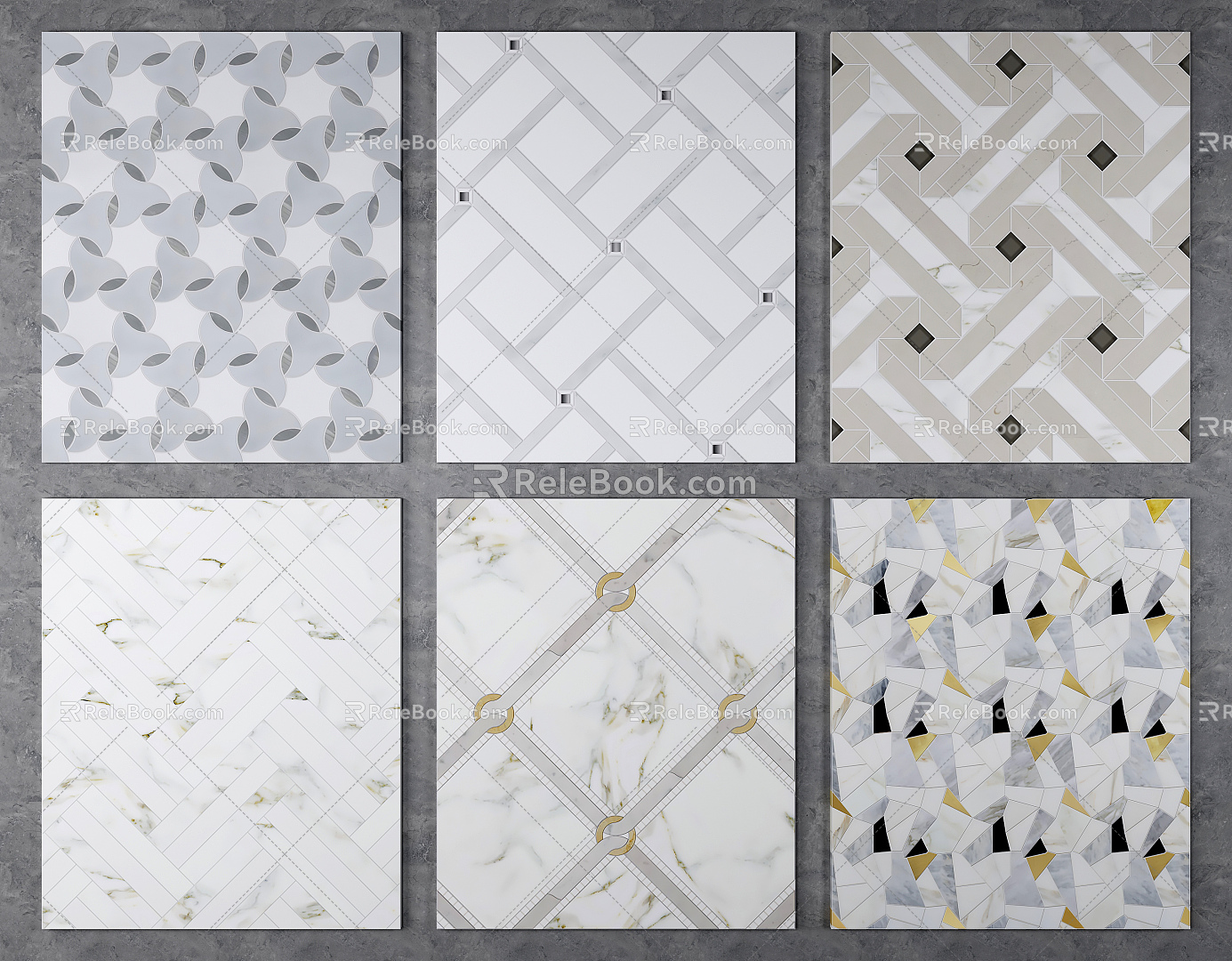 Modern Tile Stone Parquet Marble Parquet 3d model