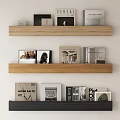 Modern Wall Shelf Minimalist Solid Wood Bookshelf Magazine Rack Wall Bookshelf 3d model