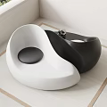 Abstract Shaped Sofas in Black and White with Curved Modern Design 3d model