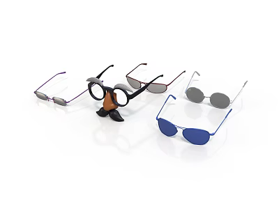 Assorted Daily Eyewear Collection with Stylish Sunglasses and Colorful Frame Options 3d model