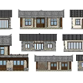 Traditional Chinese Residential Architecture With Tile Roofs And Various Facade Designs
