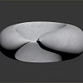 Elegant White Decorative Furniture Sculpture With Curved Design And Brown Base