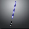 Detailed Blue Lightsaber With Black Hilt And Glowing Blade Display Scene