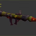 Cosmic Aerospace Rocket Device With Vibrant Green Purple Red Design Yellow Emblem And Conical Tip