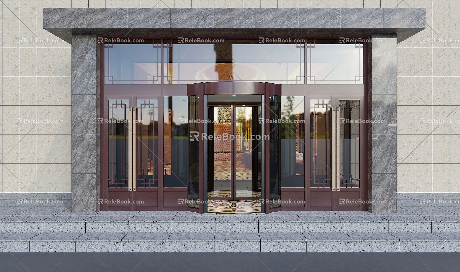 Copper Door Effect Diagram Revolving Door Effect Diagram Copper Door Opposition 3d model