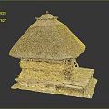 Traditional Rustic Thatched House Featuring Wooden Structure And Thatched Roof Design