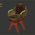Unique Wooden Barrel Leisure Chair With Red Cushion And Rustic Design