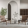 Modern leisure table and chair combination leisure chair corner combination 3d model