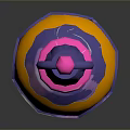 Vibrant Purple and Orange Decorative Lantern with Pink Ball Ring Handle and Purple Base