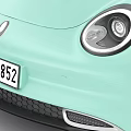 Light Green Stylish Compact Car Featuring Modern Rounded Design And Black Wheels 3d model