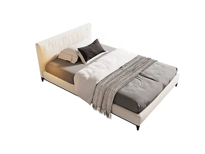 Modern Single Bed Frame Bed Fabric Single Bed Hotel Single Bed Guest Room Single Bed Children's Single Bed Children's Bed Simple Single Bed Minimalist Single Bed 3d model