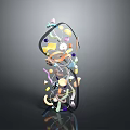 Modern Colorful Abstract Daily Life Decor Piece With Mixed Shapes And Curved Lines
