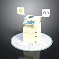 Multifunctional Electronic Printer With Power Button And Number 3 Display On Circular Mat