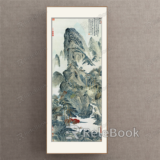 New Chinese Landscape Painting Green Landscape model