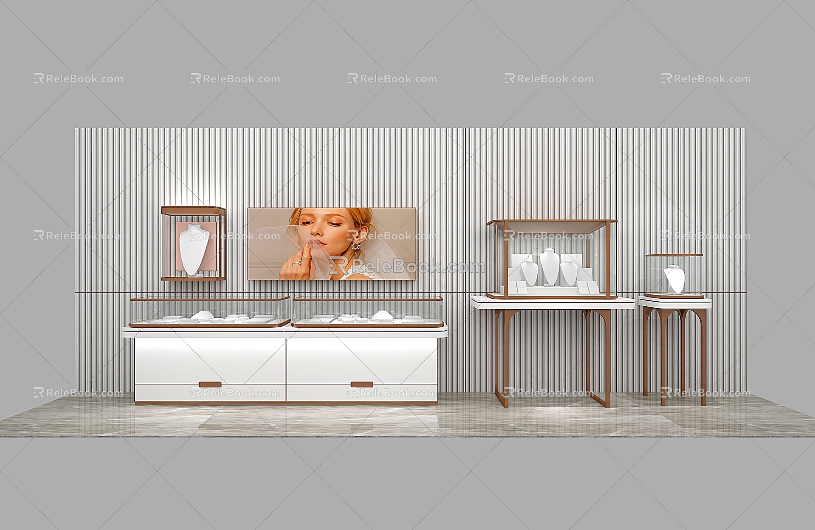 Jewelry Counter Jewelry Display Cabinet Jewelry High Display Cabinet Jewelry Window Jewelry Store 3d model