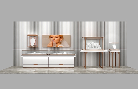 Jewelry Counter Jewelry Display Cabinet Jewelry High Display Cabinet Jewelry Window Jewelry Store 3d model