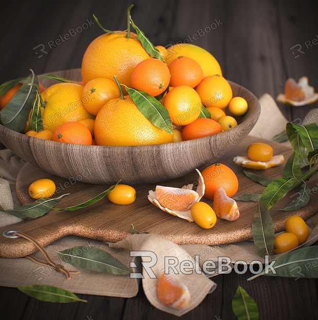 Modern orange orange fruit plate model