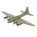 Two Vintage Green Airliner Models With Propeller Engines And Retro Design Features