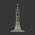 Gothic Tower Model With Intricate Carvings Square Base And Spire Top 3d model