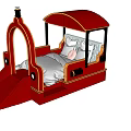 Red Children's Train Shaped Bed With Slide For Kids Bedroom Playful Design