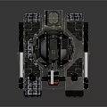 Industrial Mechanical Device With Red And Gray Structure And White Tubes On Tracked Base