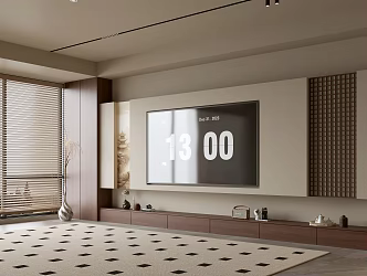 Quiet Ancient Style TV Background TV Cabinet Song Style TV Background Wall Quiet Style Living Room Ornaments Carpet 3d model