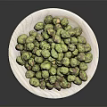 Healthy Crunchy Roasted Green Chickpeas On Wooden Plate