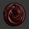 Delicious Creamy Dark Red Swirled Ice Cream In Orange Cone