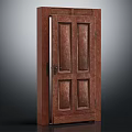 Vintage Wooden Swing Door With Four Panel Brown Design For Home Interior Decor