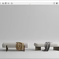 Modern Bed End Stool Combination Sofa Bench Combination 3d model