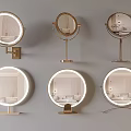 Modern Stylish Vanity Mirrors With Tabletop Stand Wall Mounted And Lighted Design 3d model