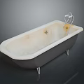 Vintage Style Free Standing Bathtub With Metal Legs And Classic Faucet Design