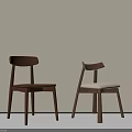 Minimalist Walnut Solid Wood Dining Chairs With Upholstered Seat Option For Cozy Home Dining Room