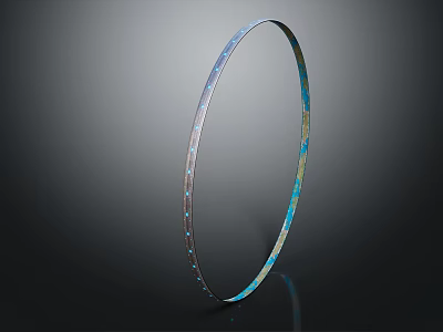 Elegant Modern Circular Metal Bracelet With Colorful Surface And Intricate Details 3d model