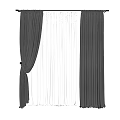 Dark Velvet Curtains With White Sheer Layer And Elegant Tieback Design
